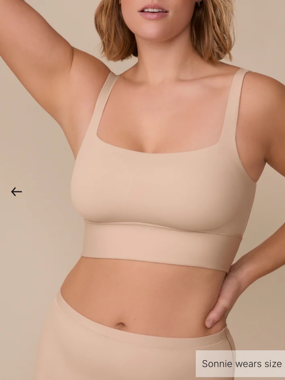 Harper Wilde Seamless Square-Neck Bralette in Nude 2XL